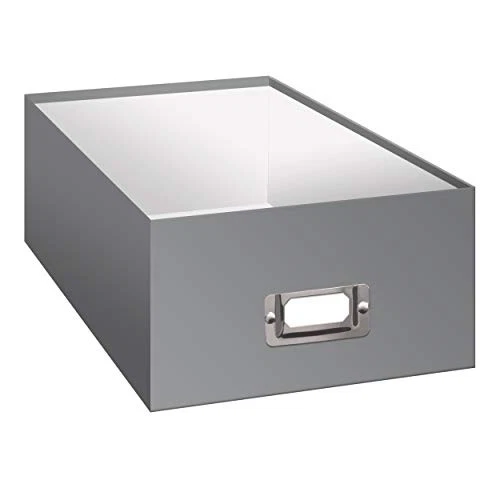 Caja de almacenamiento gris resistente foto caja fuerte organiza artesanías coleccionables recuerdos Foto 4 de 4