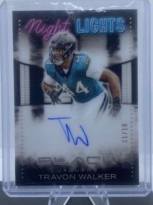 2025 Panini Black Night Lights Signatures Travon Walker Jaguars Auto /10 NFL
