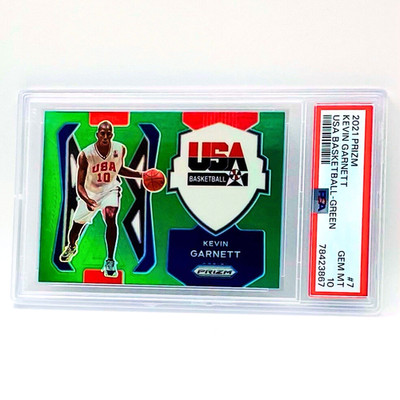 2021 Panini Prizm Kevin Garnett USA Basketball Green PSA 10 POP 1 Gem Mint #7