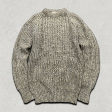 Pitlochry Knitwear Jumper Mens Medium Vintage Wool Chunky Knit Sweater, Grey
