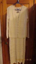Classic White Knit Dress with Cover size M