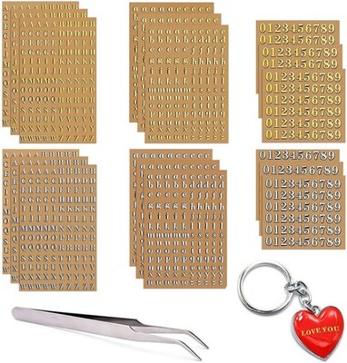 Small Letter Stickers for Resin,Mini Gold/Silver Letter Stickers Meta ,18 Sheets