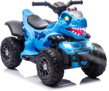 Electric Dinosaur Ride On ATV for Kids,12V 4-Wheel Toy Car w/Music,Microphone In