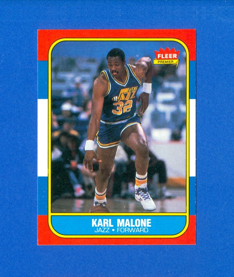 1986/1987 Fleer Basketball #68 Karl Malone '86/87 RC Rookie Set Break Card EX/MT