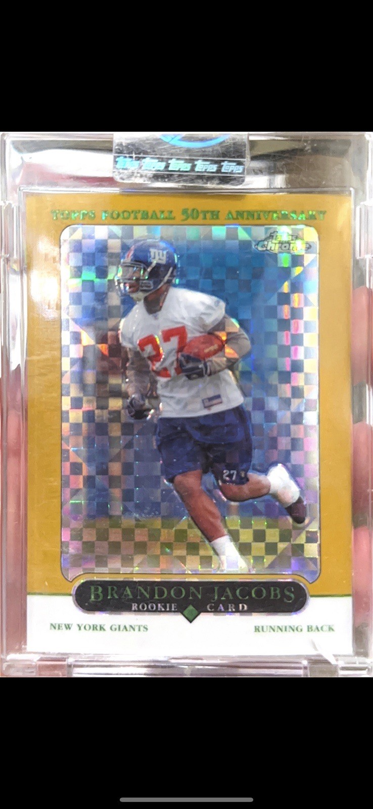 2005 Topps Chrome Gold X-Fractors #216 Brandon Jacobs RC Rookie 111/399 GIANTS