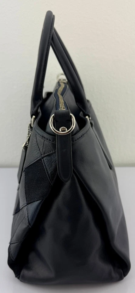 COACH Morgan Patchwork Satchel Bag Purse H1520-F36698 NAVY BLUE - Image 2 of 4