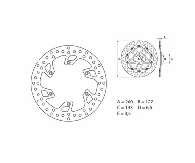 Disque de frein BREMBO Serie Oro rond fixe - Photo 1/2