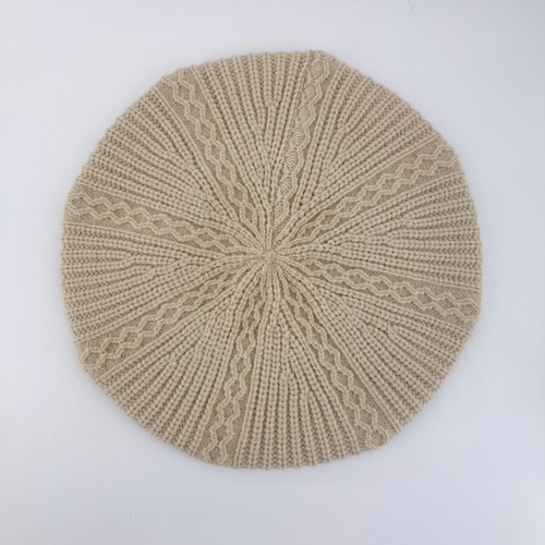 Solid Beige color Beret / Tam, Stretchable - Picture 2 of 3