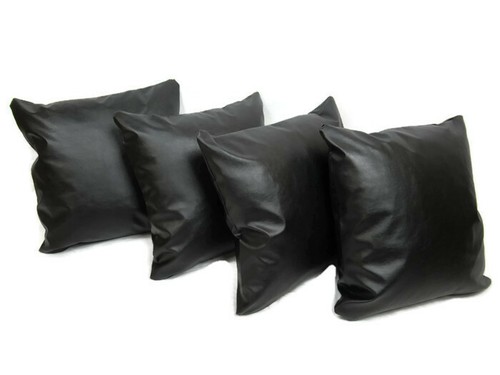 18"- 45 cm Black Faux Leather Cushion and cover sets 2 x, 4 x , 6 x - Picture 5 of 6