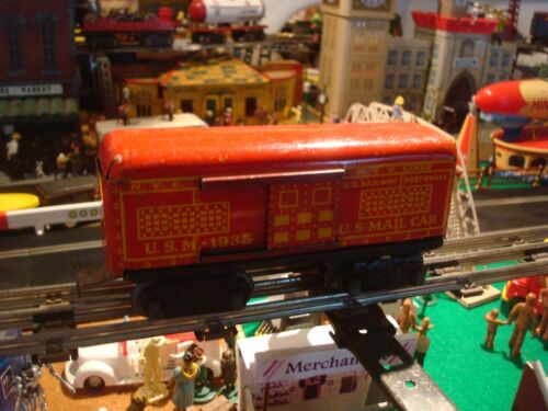 MARX TIN 8 WHEEL US MAIL #1935 BOX CAR NEW YORK CENTRAL RR MARLINES TINPLATE - Picture 2 of 3