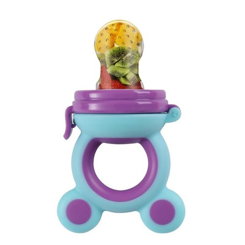 Baby Futterautomat Silikon Frischfutter Knabber Kinder Junge Mädchen Bärenohr Obst Fütterung - Bild 13 von 27