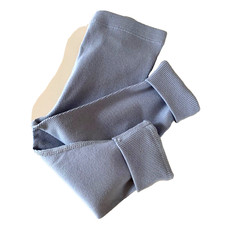 Hanna Andersson Comfy Light Blue Solid Rib Leggings. Size 3-6 Months, 60 cm