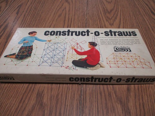RARE PARKER BROTHERS CONSTRUCT-O-STRAWS NO. 114 CONSTRUCTION TOYS 1964