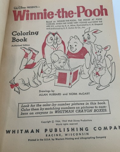 Winnie the Pooh - Vintage 1965 Coloring Activity Book - Picture 3 of 8