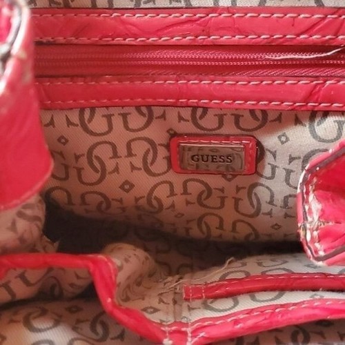 Guess Vintage Pink Rose Periwinkle 60's Chunky Shoulder Bag 12.5" wide - Picture 10 of 14
