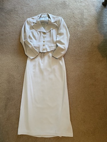 Room Two - Powder Blue 2 Piece Set, Vintage Skirt & Blazer/jacket, Classic,8 - Picture 2 of 11