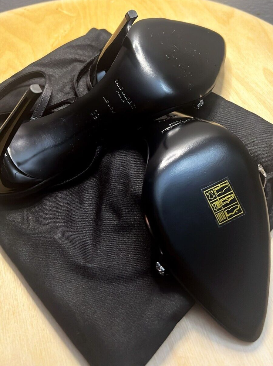 SANDALI SAINT LAURENT NERI RASO CREPE TAGLIA 39