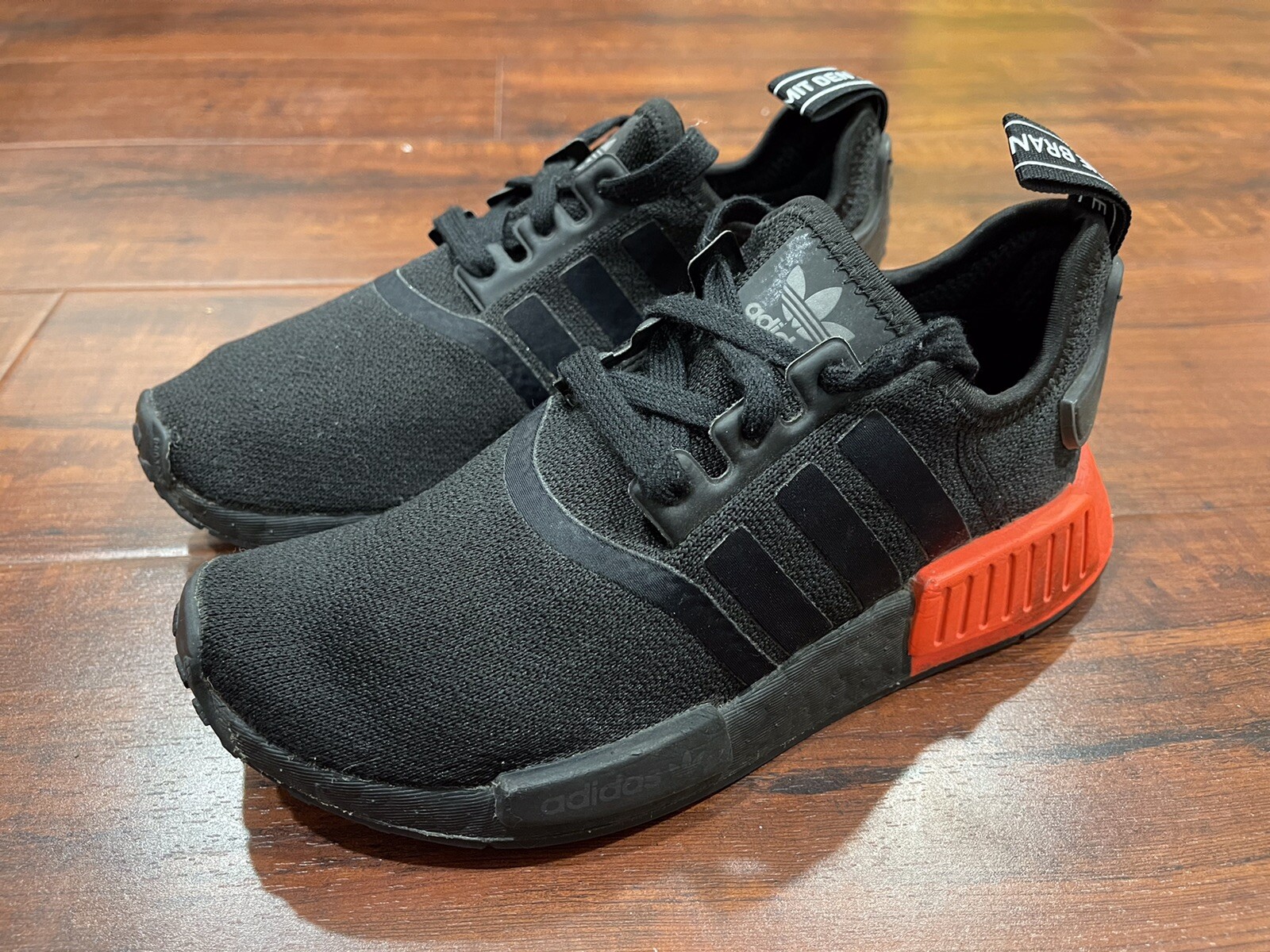 Adidas Originals NMD_R1 Core Black Solar Red Men\u0026#039;s Size 5 Shoes EE5107  | eBay