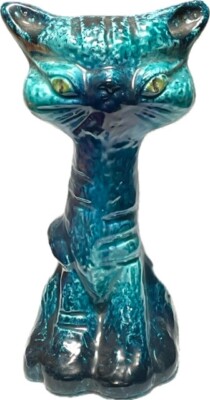 ESTER WALLIN - KATZE - TILGMANS KERAMIK SCHWEDEN - blaue Keramik RAR 1967/9 RETRO
