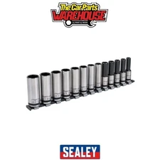 Sealey AK2745B Premier Black Deep Lock-On™ Socket Set 1/2"Sq Drive 13pc