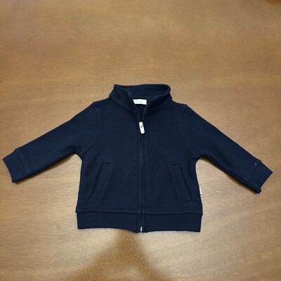 Il Gufo Baby Boys Jacket Navy Blue Full Zip Size 0-3 Months Cotton Made In Italy