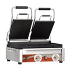 Omcan Usa 19937 Single Sandwich Panini Grill w/ 18" x 10" Grooved Plates, 220V