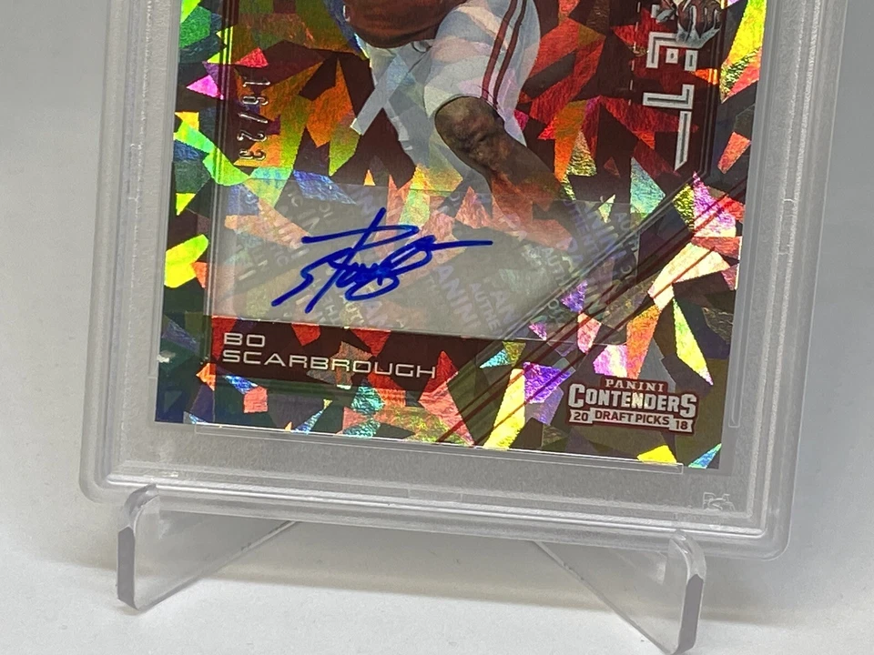 BO SCARBROUGH 2018 CONTENDERS GAME DAY CRACKED ICE AUTO RC /23 PSA 10 POP 2 - Image 2 of 4