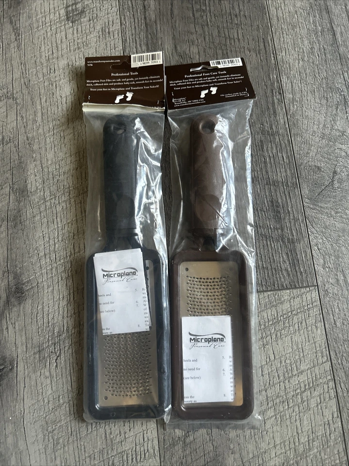 2 Microplane Colossal Foot File / Pedicure Rasp -Callus Remover-Black & Brown - Image 2 of 2