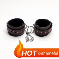 PU Leather/Fluffy/Nylon Wrist Handcuffs Ankle Cuffs Neck Collar Binding Set