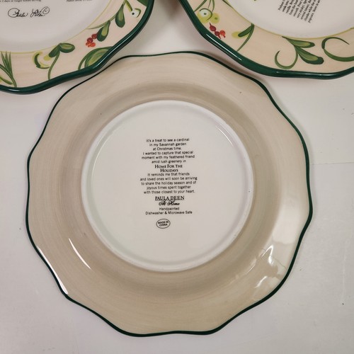 Paula Deen Christmas Recipe Dessert Plates Home For The Holidays Set 4 With Box - Picture 21 of 24