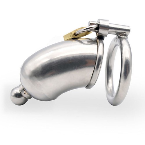 New Stainless Steel Male Chastity Cage Device Men Short Metal Locking Belt - Picture 16 of 63