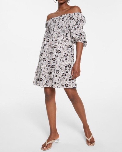BAR III Floral 3/4 Sleeve Off Shoulder Smocked Print Short Dress, XS, $99 - Bild 1 von 7
