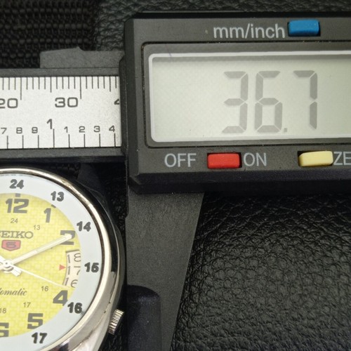 VINTAGE SEIKO 5 AUTOMATIC 7019A JAPAN MENS DATE YELLOW DIAL WATCH a434936-a - Picture 7 of 10