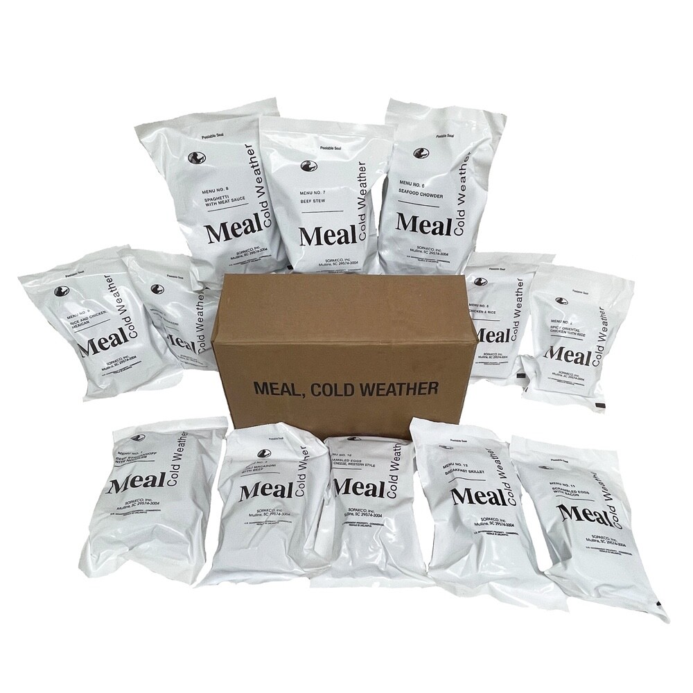 Cold Weather Military MRE Case - 12 Meals -2026 or later INSP Date