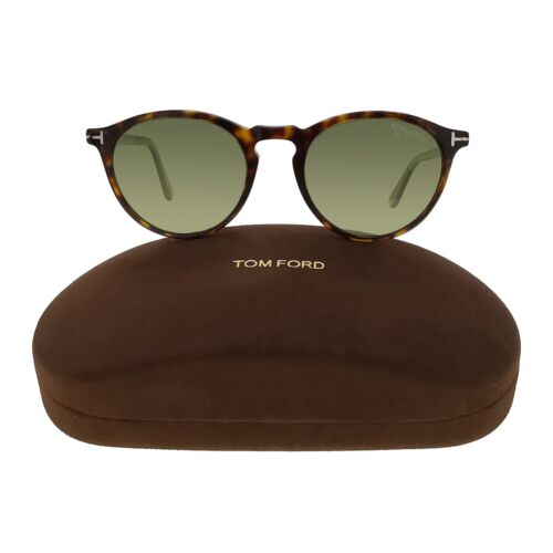 Tom Ford Sunglasses FT0904 TF 904 "Aurele" 52R Dark Havana Green Polarized Round