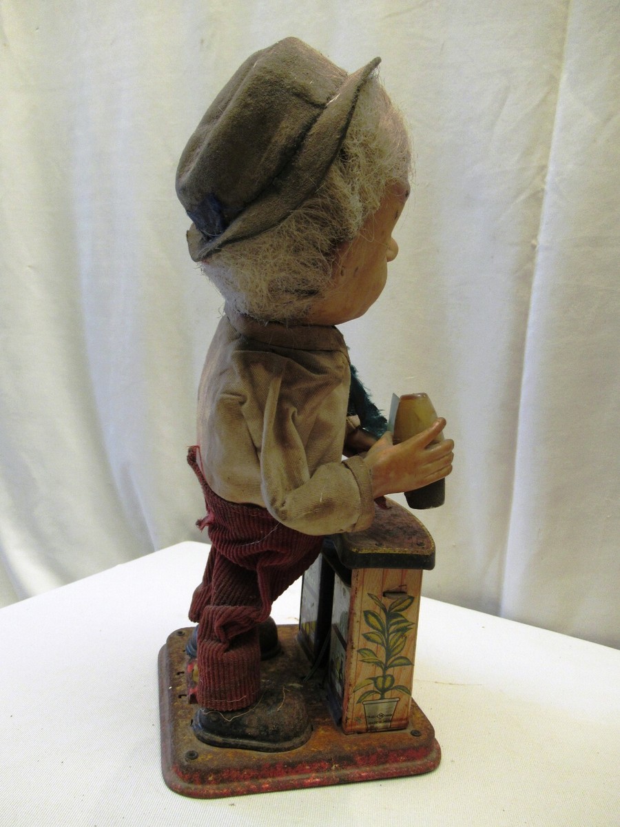 Vintage Charley Weaver Bartender Japanese Battery Operated Tin Toy