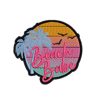 Beach Babe Patch Iron-on Embroidered Applique