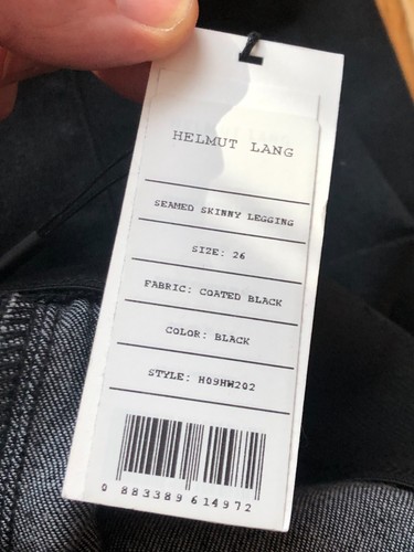 HELMUT LANG LEGGINGS AJUSTADOS COSIDOS W26 X L32 MUJER ELÁSTICO RECUBIERTO NEGRO NUEVO CON ETIQUETAS - Imagen 8 de 21