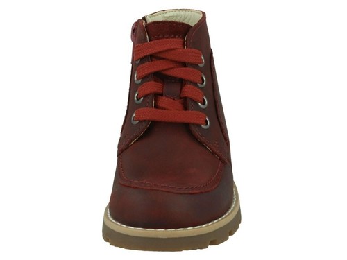 Clarks Kids Junior Heath Lace Boots Shoes G Fit Burgundy Size UK 11.5k/1.5/2/2.5 - Picture 5 of 9