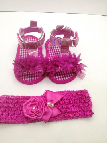 Scarpe neonata/Sandali neonata/Fascia per capelli neonata Set 2 PZ/ 3/6 mesi  | eBay