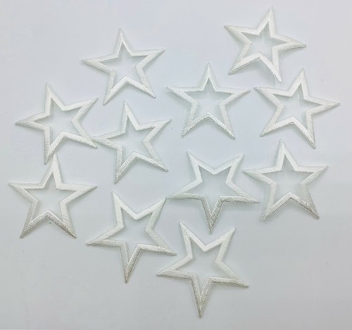 Trimplace White 1-3/4" Open Star 5 Point Heat Seal Applique - 12 Pieces - Picture 3 of 3