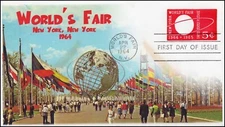 AO-U546-2, 1964, New York Worlds Fair, First Day Cover, Add-on Cachet, 5 cent,