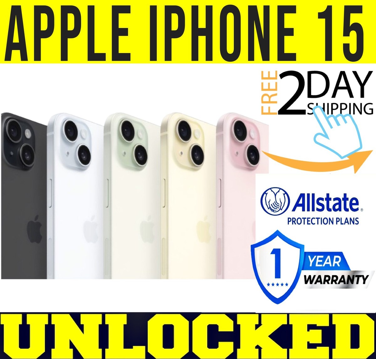 APPLE IPHONE 15 - 128GB 256GB (FACTORY UNLOCKED) ✓ALL ORIGINAL