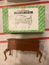 VTG DOLLHOUSE MINIATURE QUEEN ANNE MEDIUM BROWN LOW BOY #410 NIB!