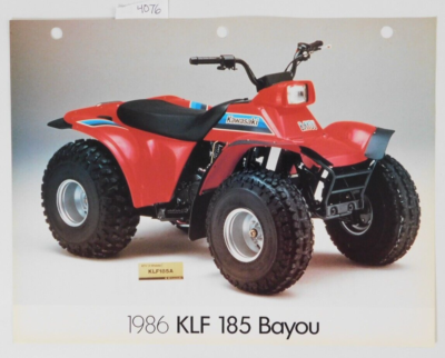 1986 Kawasaki KLF 185 Bayou Factory Dealer Sales Advertising OEM