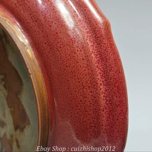 11.8''Song Dynasty Jun Kiln Porcelain Gilt Dragon Tiger Turtle Tray Dish Plate - Bild 8 von 9