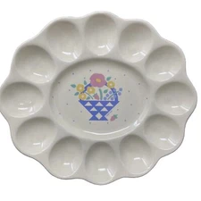 Vintage Auntie Em Deviled Egg Plate Treasure Craft USA 1986