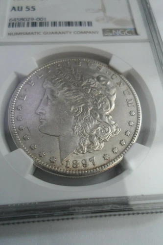 GORGEOUS NGC CERTIFIED AU 55 1897-S Morgan Dollar 