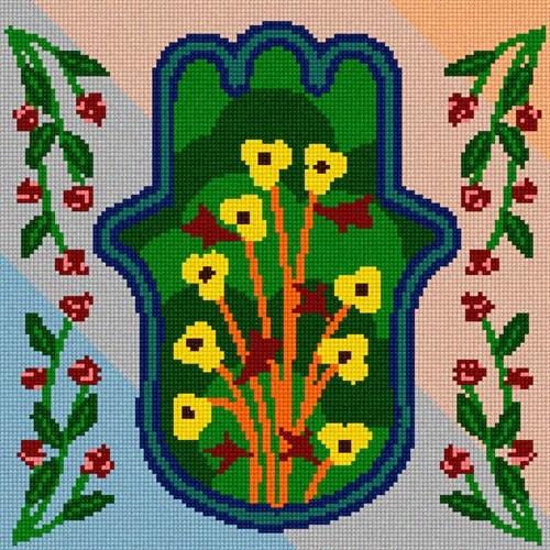 Hamsa Floral Needlepoint Kit or Canvas (Jewish/Judaica) eBay