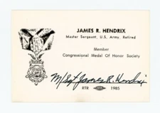 James R. Hendrix- Signed MOH Card